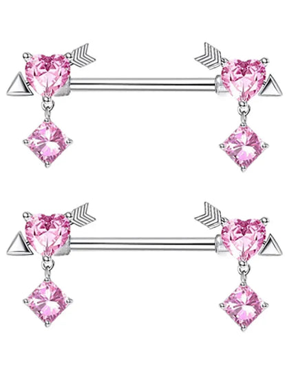 1Pair Stainless Steel Pink Nipple Piercing Jewelry Heart Wings Niplple Barbell Moon Devil Nipple Rings Body Piercing Pezon Mujer