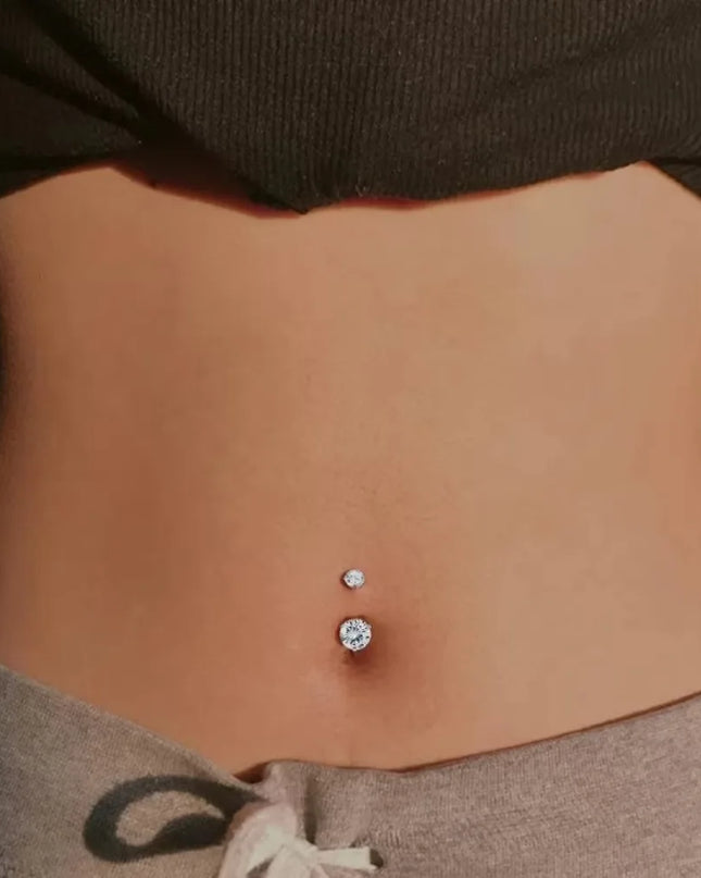 Bobisty Navel Ring 14G Heart Snake Butterfly CZ Dangling Belly Ring for Women Stunning Belly Button Piercing Jewelry