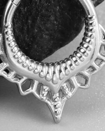 Giga 1PCS Vintage Stainless Steel Nose Rings Hinged Septum Earrings Cartilage Tragus Helix Hoops Body Piercing Jewelry