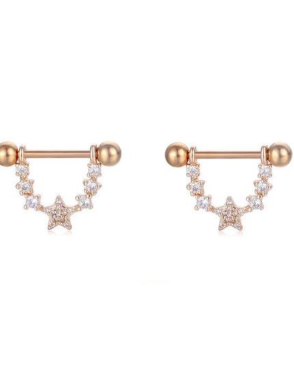 Sexy Nipple Ring Stainless Steel Zircon U Shape Barbell Nipple Studs Piercing Helix Piercing Body Papillary nail Jewelry
