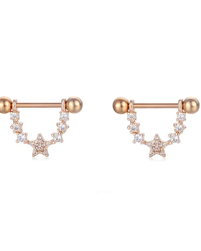 Sexy Nipple Ring Stainless Steel Zircon U Shape Barbell Nipple Studs Piercing Helix Piercing Body Papillary nail Jewelry