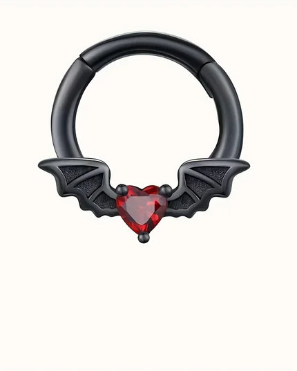 1PC stainless steel nose ring, bat nasal septum ring, hinge, earscreen cartilage, ear stud puncture, jewelry, heart, bee, star,