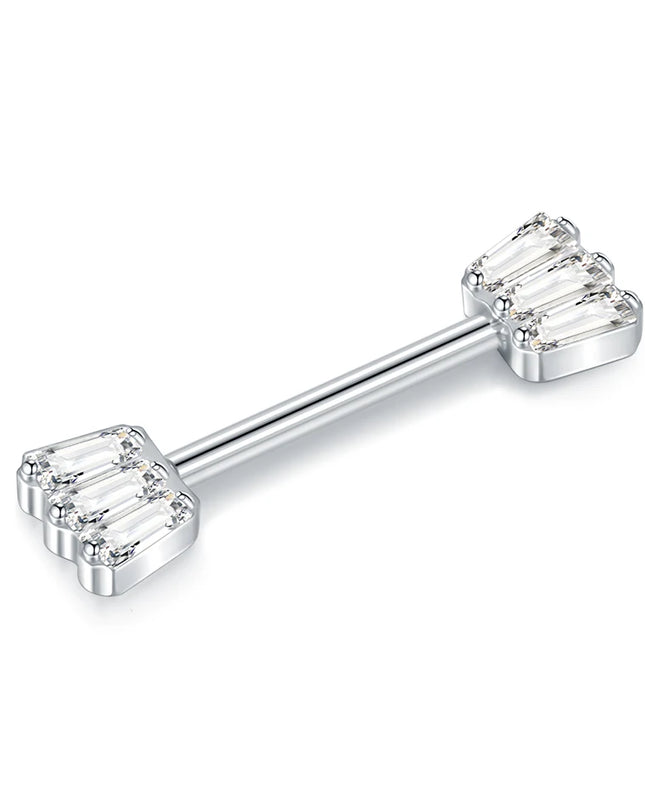 1Pc Titanium Nipple Piercing Jewelry Internally Threaded Nipple Barbell Mamilo Piercing Prong Set Heart CZ Nipple Rings Women