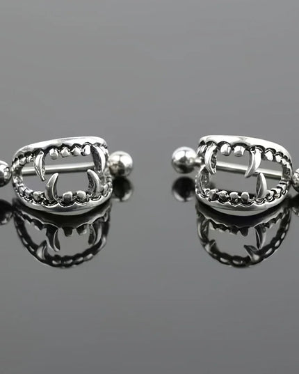 1 pair of ghost nipple piercing jewelry for a man and a woman, Halloween vampire skull nipple ring, copper and stainless steel n
