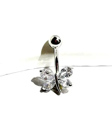 Steel Belly Button Ring Cute Devil Heart Cubic Zirconia Inlaid Hypoallergenic Navel Ring for Teen Girls Daily Use