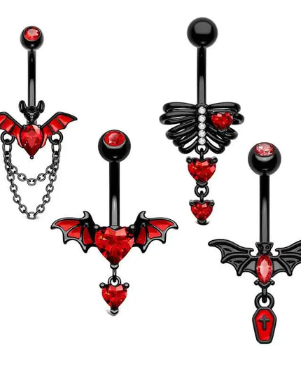 1-8Pcs Belly Button Rings for Women Steel Nipple Piercing Halloween Nose Rings Industrial Barbell Cartilage Earrings Stud Septum