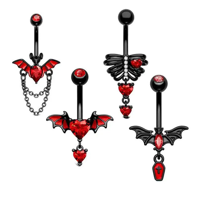 1-8Pcs Belly Button Rings for Women Steel Nipple Piercing Halloween Nose Rings Industrial Barbell Cartilage Earrings Stud Septum