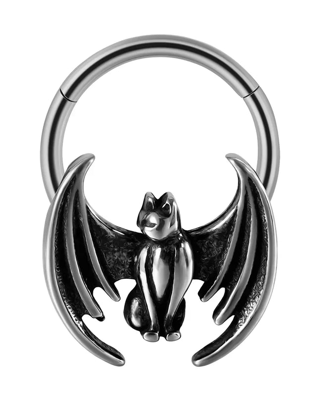 1PC stainless steel nose ring, bat nasal septum ring, hinge, earscreen cartilage, ear stud puncture, jewelry, heart, bee, star,