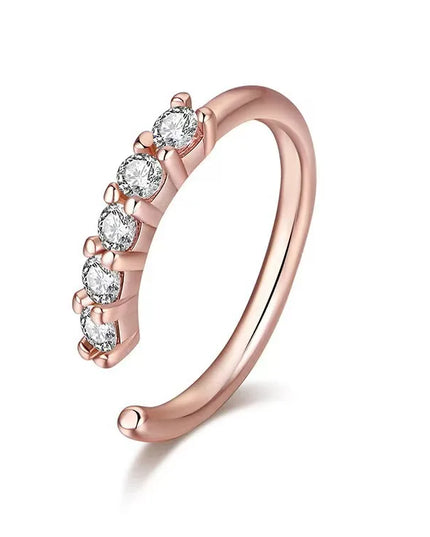 Fashion Single-row Miniature Zircon Nose Rings for Women Fine Drill Exquisite with Drill Opening Fake Nose Piercing Jewelry