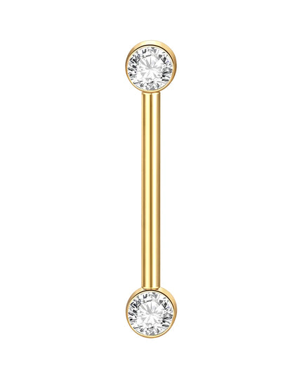 1/2Pcs Titanium Nipple Piercing Jewelry CZ Bezel Tongue Nipple Bars Piercing for Breasts Sexy Piercing Mamilo for Women 12-20mm
