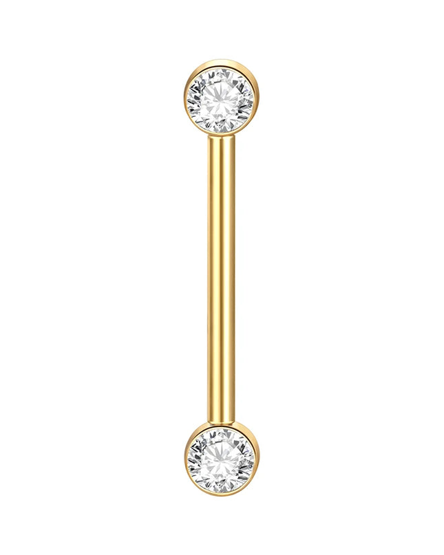 1/2Pcs Titanium Nipple Piercing Jewelry CZ Bezel Tongue Nipple Bars Piercing for Breasts Sexy Piercing Mamilo for Women 12-20mm