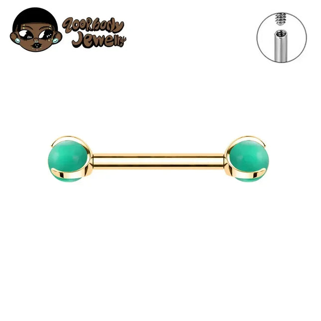 ASTM F136 Titanium Nipple Piercing 14G Internally Threaded Straight Barbell with Crystal Tongue Ring Nipple Industrial Piercing