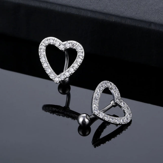 1PC Heart Belly Button Ring JewelryNavel Pircing Umbilical Pircing  Ring Navel Piercing Ring Cooper Belly Button Piercing Ring