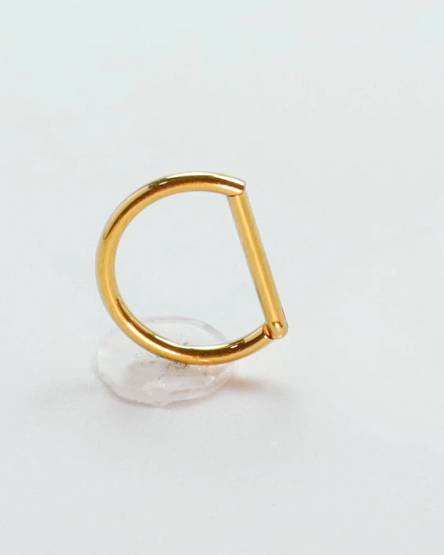 Septum Piercing Nose Ring F136 Titanium D Shape Segment Ring Clicke Jewelry CZ Nose Earrings Lip for Women Half Ring Cartilage