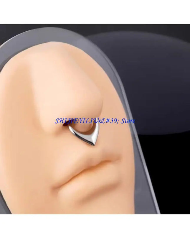 E21F Comfortable Wear Seamless Nose Rings with Heart Polished Surfaces Nose Jewelry Suitable for Easy Wear