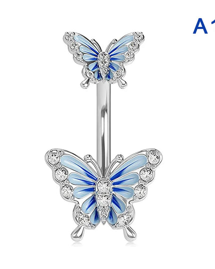 1Pcs Heart Belly Button Rings Pink 14G Women Fashion Belly Ring Dangle Cz Butterfly Punk Spider Navel Piercing Barbell Pircing