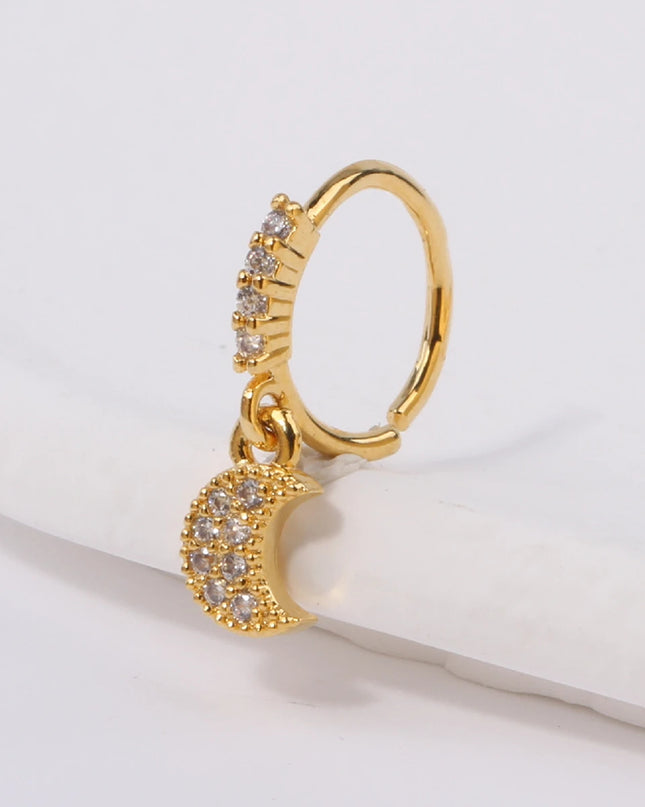 Nose Rings Hoop for Women Men Body Piercing Jewelry Cartilage Earring Nose Dangling CZ Cross Crown Starfish Dangle Nose Ring