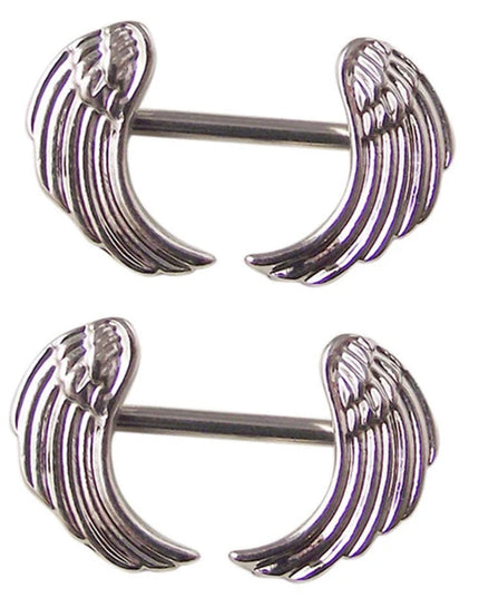 Straight Rod Snake Wing Nipple rings Breast Ring Heart Shaped Adjustable Nipple Piercing Human Jewelry