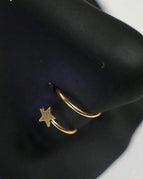 Set 4 / Nose Rings & Studs / 0.8x10mm|Face|Curved barbell
