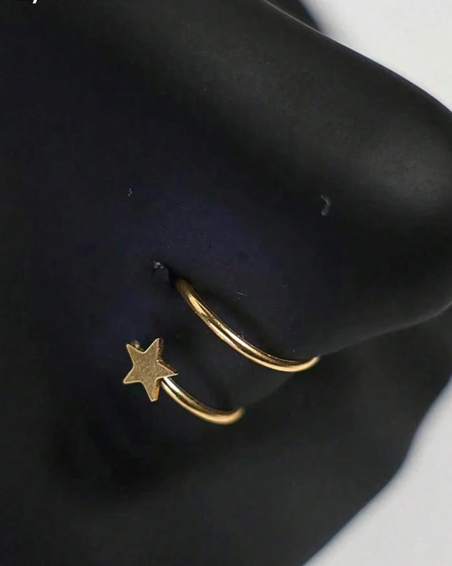 Nose Studs S-Shaped CZ Nose Rings 20G Stainless Steel Nose Band Rings  Earrings Nostril Screw Nose Studs Star Zirconia Nostril