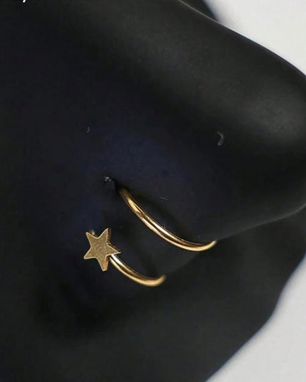 Nose Studs S-Shaped CZ Nose Rings 20G Stainless Steel Nose Band Rings  Earrings Nostril Screw Nose Studs Star Zirconia Nostril