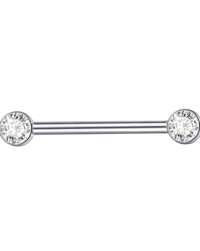 1Pc Titanium Nipple Barbell Piercing Zircon Nipple Ring with Pendant Bar Piercing Internally Threaded Women Body Accessaries
