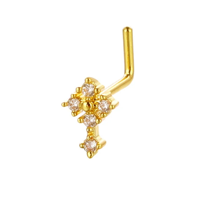 20G Cross Nose Rings for Women for Men L Bend Nose Studs Hoop Nose Ring Body Piercing Jewelry Fashion Trendy