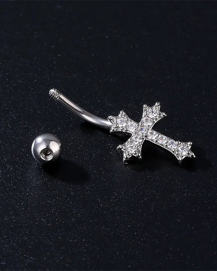 Chic Personalized Cross Pendant Belly Button Rings For Women, Sexy Navel Nail Body Jewelry Gifts