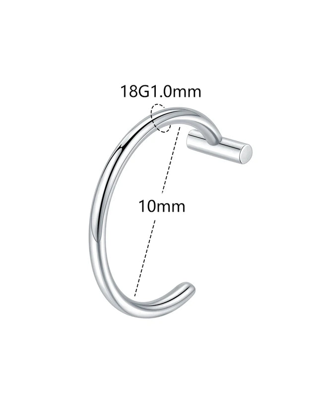1PC Stainless Steel Fake Nose Ring Hoop Septum Rings Non-Pierced C Clip Lip Ring Earring Fake Nose Piercings Women Body Jewelry