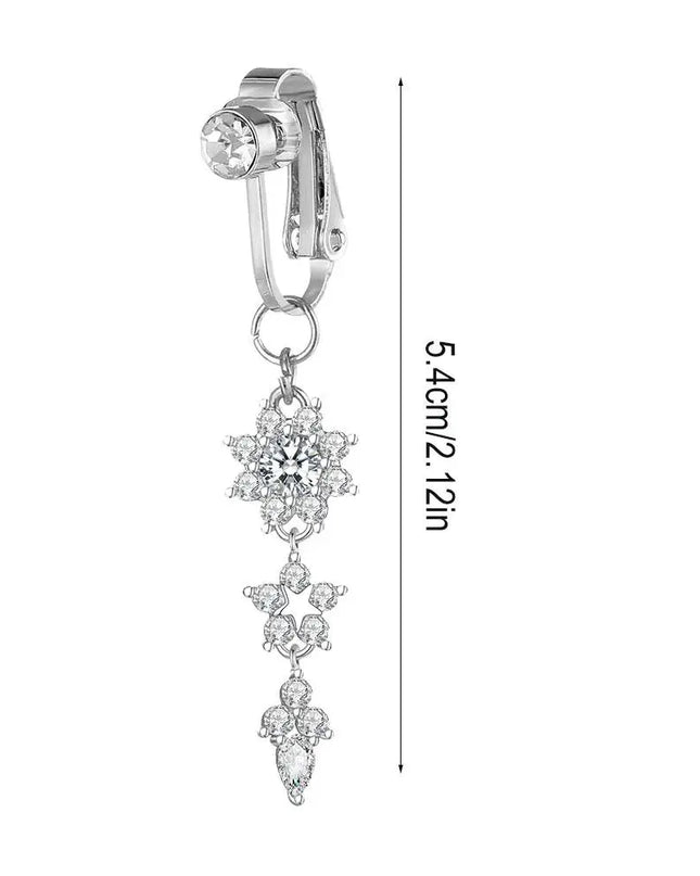 Clip On Belly Button Ring Fashion Navel Piercing Flower Pendant Belly Button Rings Belly Piercing Body Jewelry Sexy Dangle