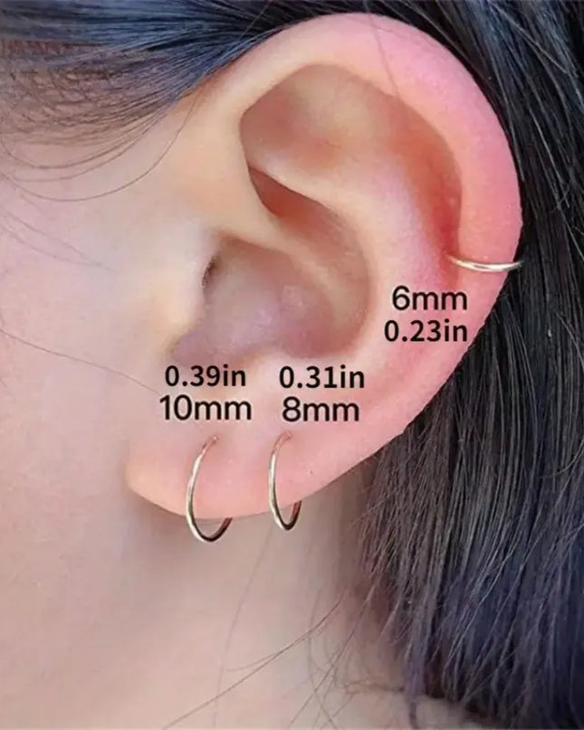 316 Surgical Steel Hinged Nose Rings Hoop Diameter 6mm 8mm 10mm Golden Silvery Black Rainbow Rose Golden Nose Rings Easter gift