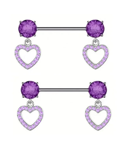 2 Pcs Stainless Steel Pink Nipple Piercing Jewelry Heart Wings Niplple Barbell Moon Devil Nipple Rings Body Piercing Pezon Mujer