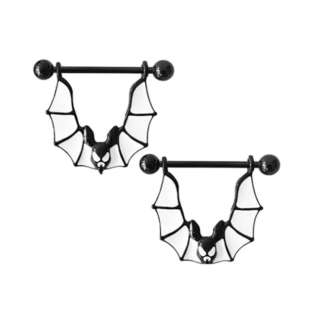 Gothic Cross Border Nipple Rings for Men Bats Spiders Cubic Zirconia Nipple Piercing Jewelry Stainless Steel Piercing Jewelry