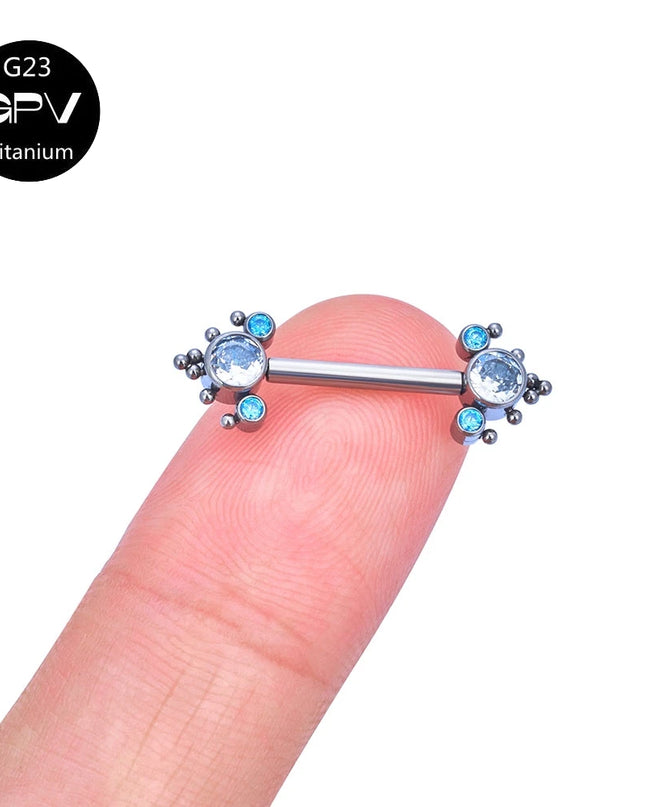 Titanium Nipple Stud G23 One End Fixed And The Other End Inserted With A Pin 14G Punk Female Sexy Piercing Jewelry Nipple Stud
