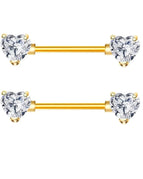 2pcs / Gold Heart2