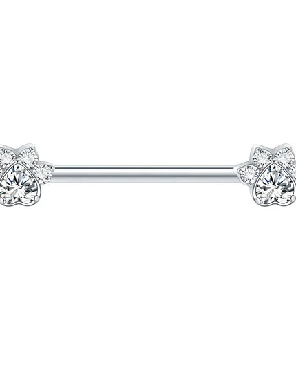 1Pc G23 Titanium Nipple Ring Straight Barbell Piercing Zircon Internally Threaded Nipple Bars Piercing Ring Women Body Jewelry