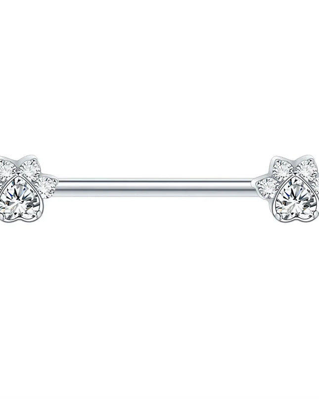 1Pc G23 Titanium Nipple Ring Straight Barbell Piercing Zircon Internally Threaded Nipple Bars Piercing Ring Women Body Jewelry