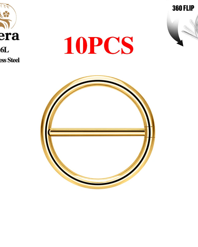1/10PCS Stainless Steel Nipple Piercing Jewelry 14G Round Nipple Ring Women Girls Body Jewelry
