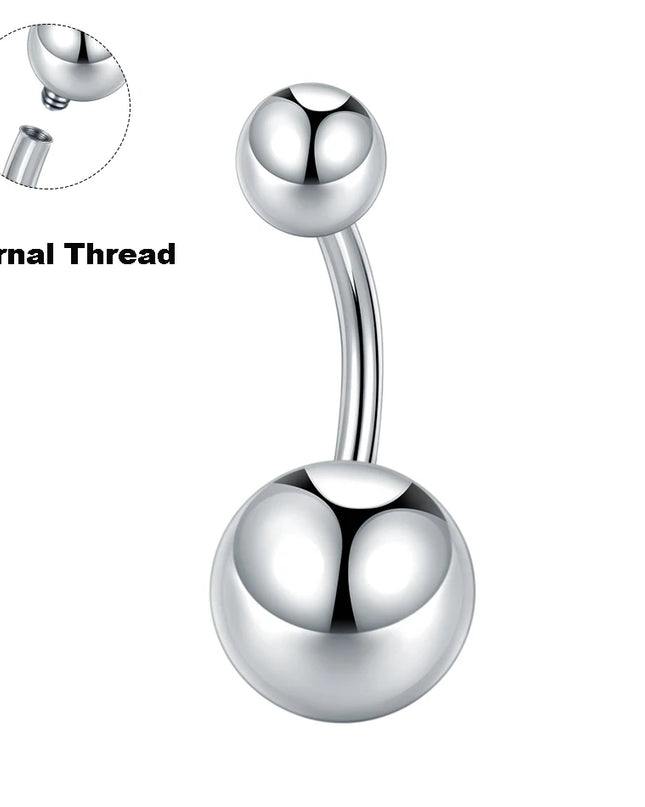 1Pc/5Pcs G23 Titanium Belly Button Rings for Women Double Balls Navel Rings Ombligo Piercing Body Jewelry