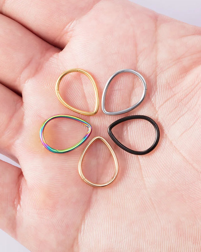 Drip nose Ring Fashion stainless steel closed ring Hinge nasal septum ear bone multi-purpose ring piercing jewelry