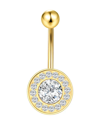 1Pc Titanium Zircon Belly Button Ring Round Heart Flower Navel Piercing Nombril Jewelry 14G Belly Piercing Ombligo