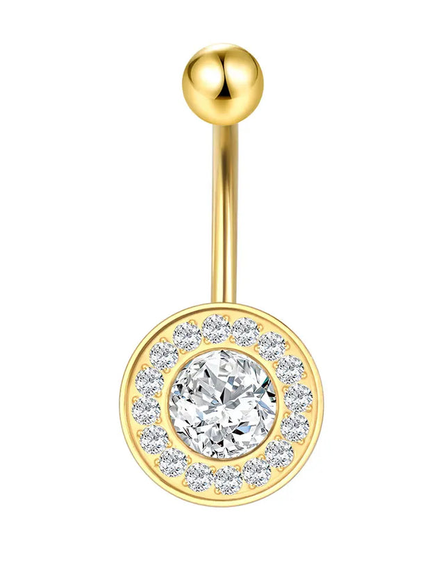 1Pc Titanium Zircon Belly Button Ring Round Heart Flower Navel Piercing Nombril Jewelry 14G Belly Piercing Ombligo