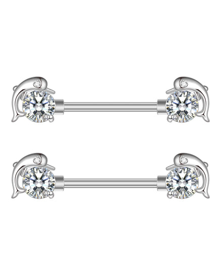 2pcs Animal Plant Series Nipple Piercing Shield Barbell for Women Both Sides Screwed Sexy Body Nipple Ring Piercings Nombril