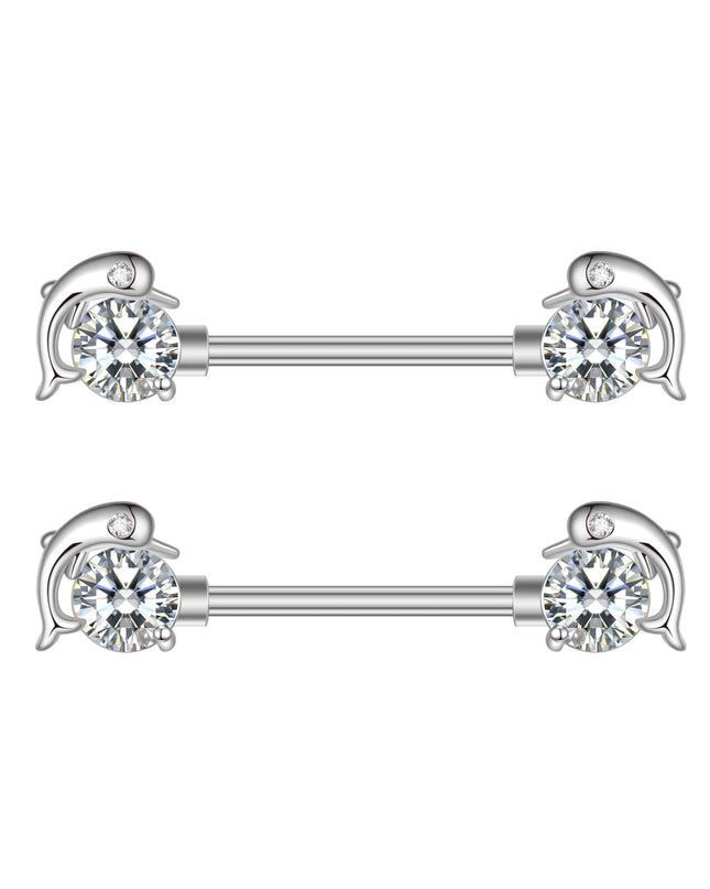 2pcs Animal Plant Series Nipple Piercing Shield Barbell for Women Both Sides Screwed Sexy Body Nipple Ring Piercings Nombril