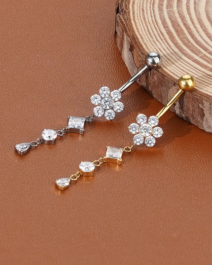 1Pc Titanium Belly Button Piercing Ring for Women CZ Heart Butterfly Dangle Navel Ring Belly Piercing Body Jewelry