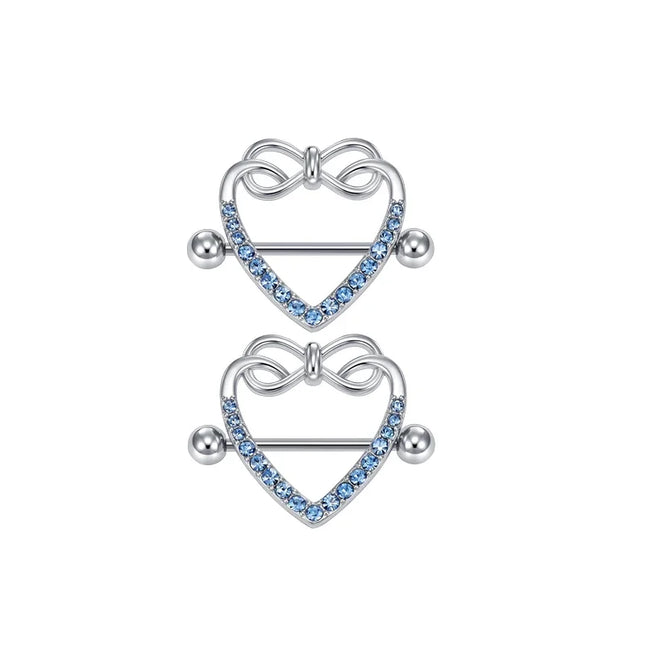 1Pair Heart Shaped Nipple Rings Piercing Jewelry for Women Sexy Clips Stianless Steel Nipple Ring Clamps Pierced Body Jewelry