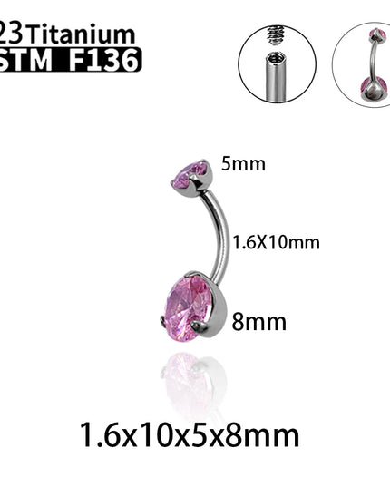 G23 Titanium Sexy Belly Button Rings Piercing ASTM F136 Zircons Wholesale Belly Button Body Jewellery For Women