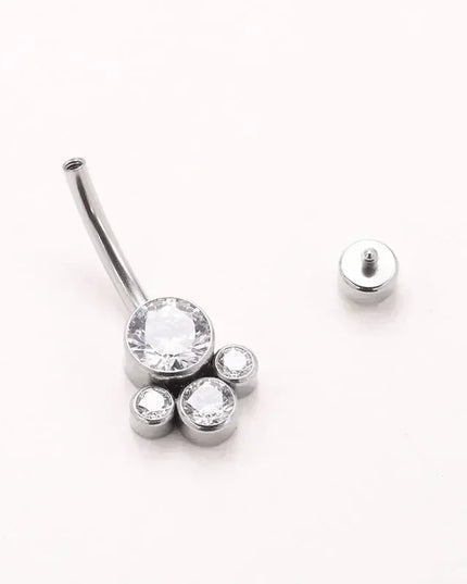ASTM F136 Titanium Internal Thread Zircon Belly Button Piercing Sexy Belly Dance Piercing Bellybutton Body Jewelry Belly Ring