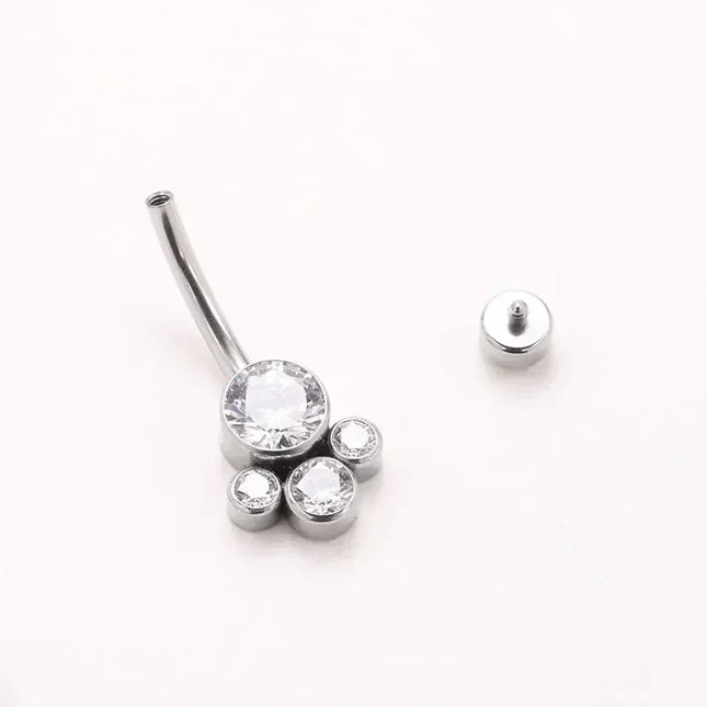ASTM F136 Titanium Internal Thread Zircon Belly Button Piercing Sexy Belly Dance Piercing Bellybutton Body Jewelry Belly Ring