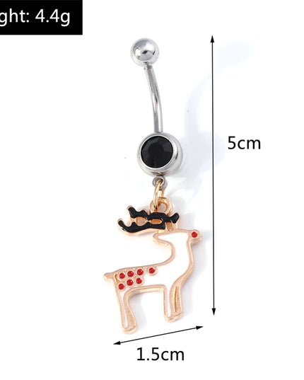 Cute Christmas Tree Belly Button Rings for Women Sexy Piercing Body Jewelry Navel Rings Girls Party Festival Jewelry Gifts